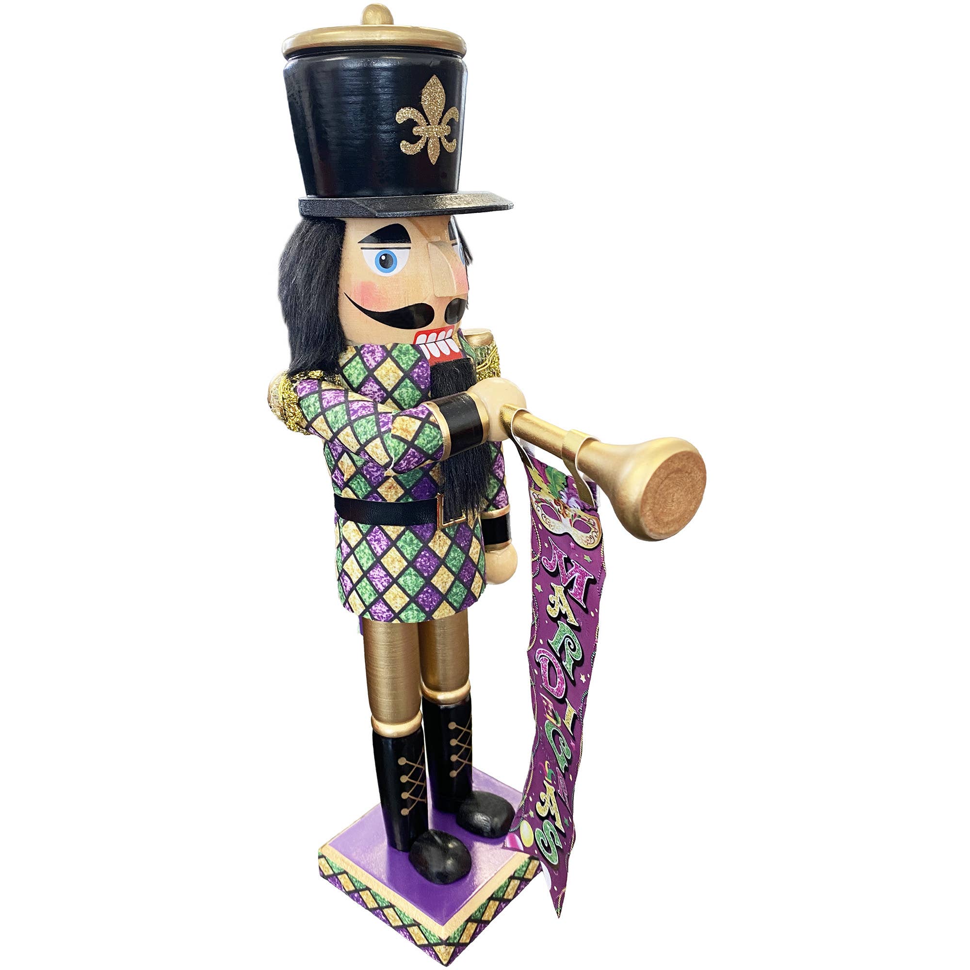 Santa’s Workshop Inc. - Wholesale Holiday Nutcracker - 14" Mardi Gras Bugler Nutcracker0