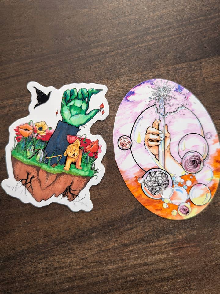 Hands of the Good Witch/Wicked Witch Sticker Duo for wholesale by UB Draws