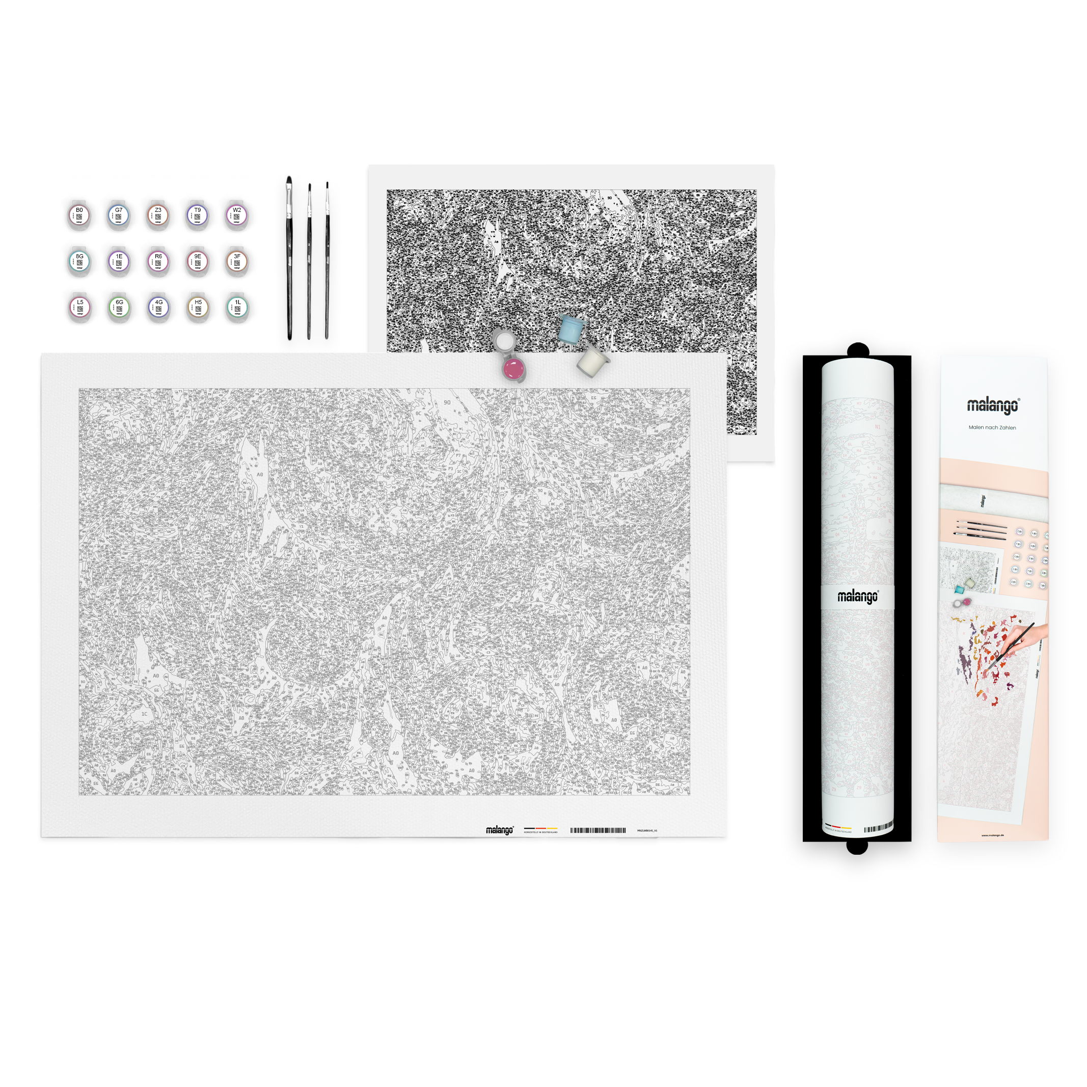 malango - Vente Kit de bricolage - Peinture par numéros - buissons de citrouilles2