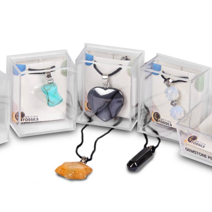 British Fossils – wholesale Individual charm/pendant – Small Gemstone Pendant Pack1
