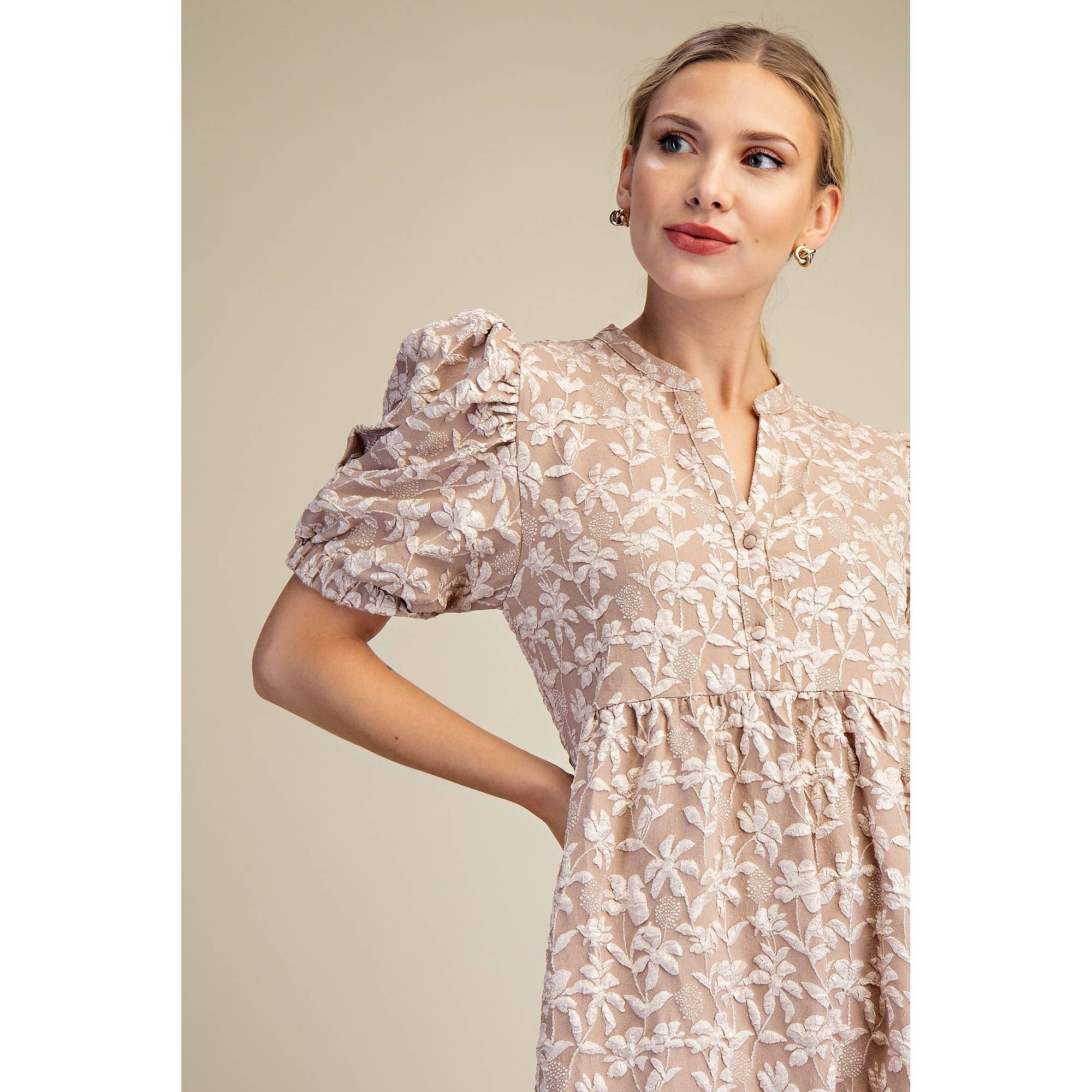 STYLE USA - Wholesale Dress - Women's - NEW Puff Sleeve Midi Dress19