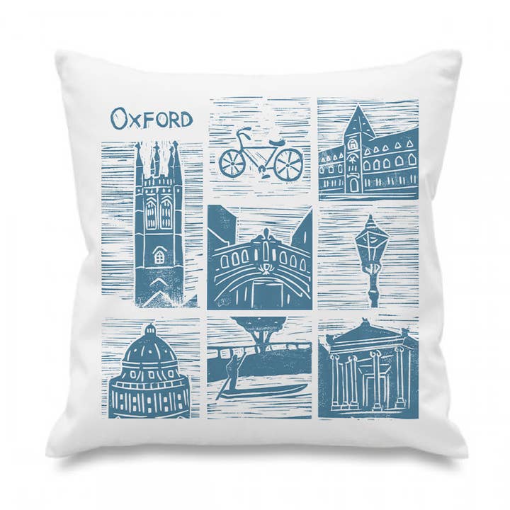Oxford Lino Print Cushion for wholesale by Holly Woodman Textiles