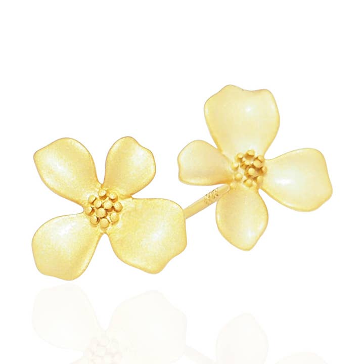18 k guld Vermeil delikat blomst Stud Øreringe for engroshandel hos Brink and Forbes