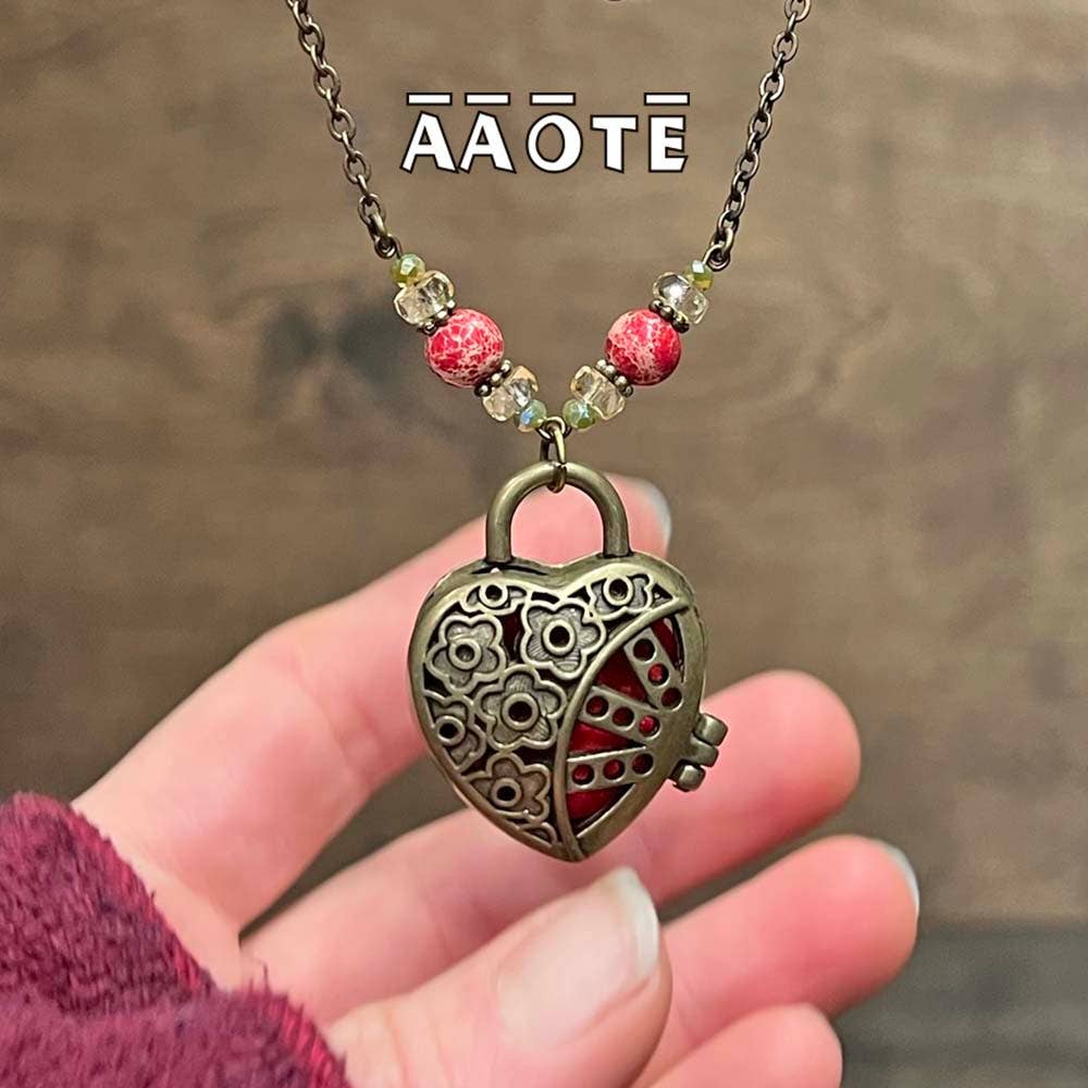 AAOTE - Wholesale Aromatherapy Necklace - Aromatherapy Locket Essential Oil Diffuser Necklaces on Beaded Chain 2