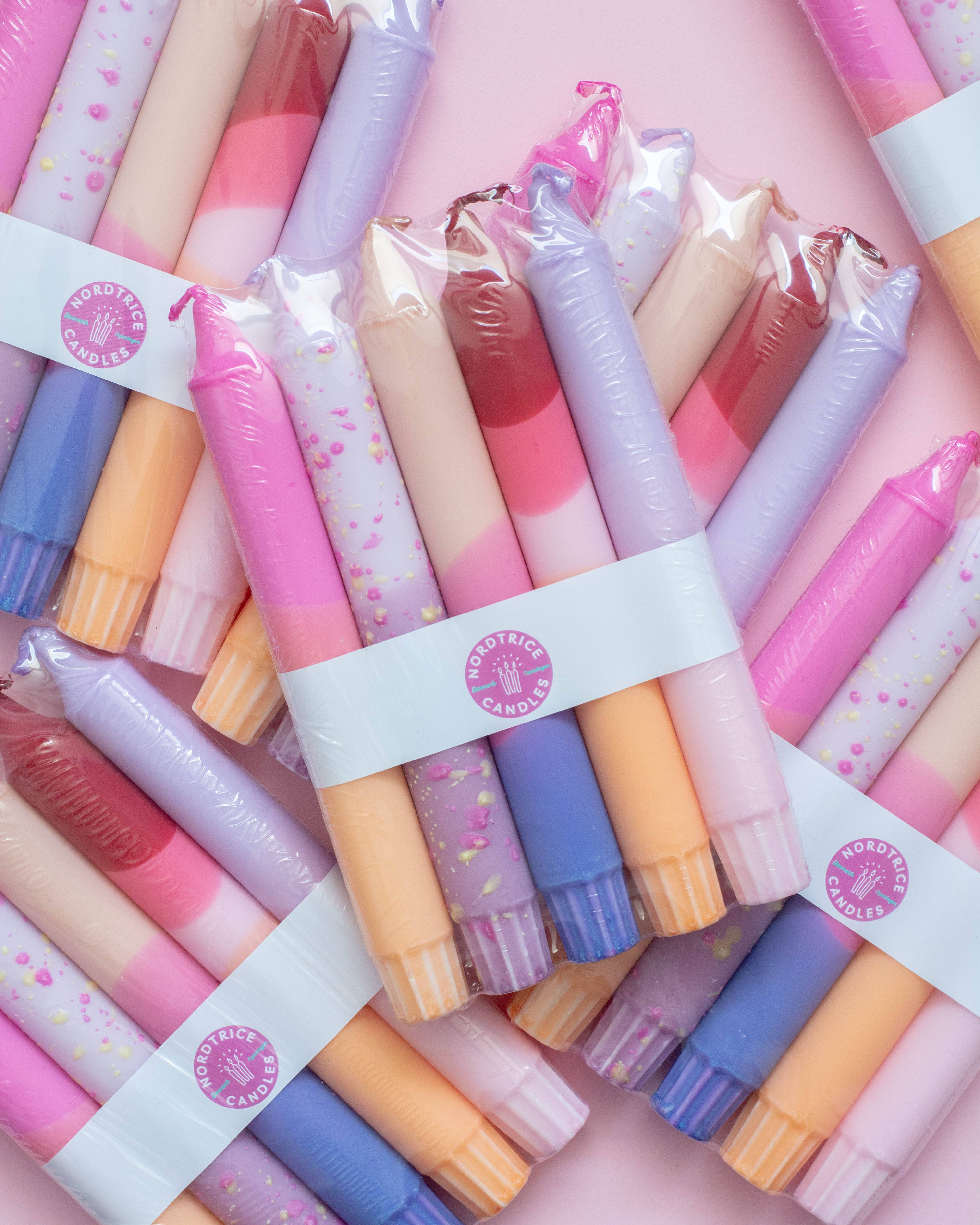 Nordtrice - Wholesale Tapered Candle/Candlestick - Taper candles- 5 pack/ pastel party sunset mix4