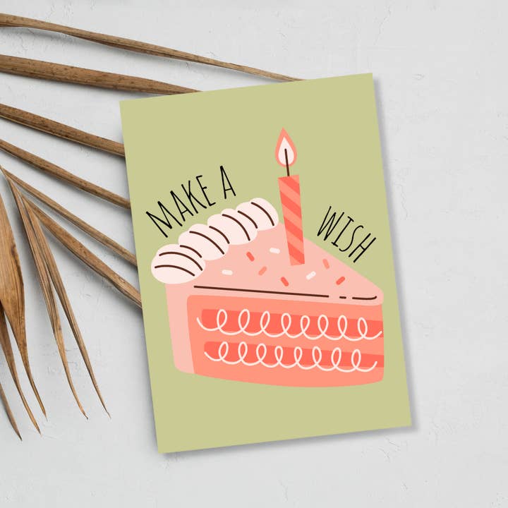 Biglietto di Compleanno per Bambini | Torta Rosa Auguri | Minimalista per la vendita all'ingrosso da parte di JoeyPrints