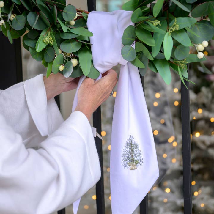 Pine Tree Velvet Sash - New for wholesale by Arte Italica & Crown Linen Designs