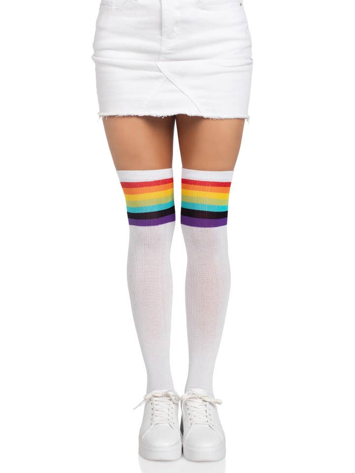 Nia Rainbow Thigh High Stockings for wholesale by Leg Avenue