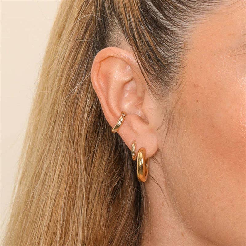 Perimade & Co. LLC - Wholesale Huggie Earrings - Dainty Gold Star Huggie Hoop Earrings in 925 Sterling Silver6