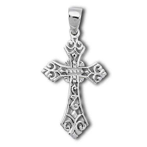 Silver Insanity - Wholesale Individual Charm/Pendant - Sterling Silver Celtic Filigree Cross Pendant or Charm
