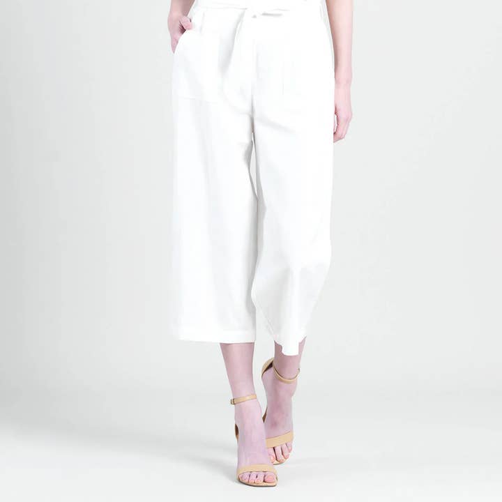PT46LN - Linen Knit - Tie Waist Cropped Pant for wholesale by Clara Sunwoo