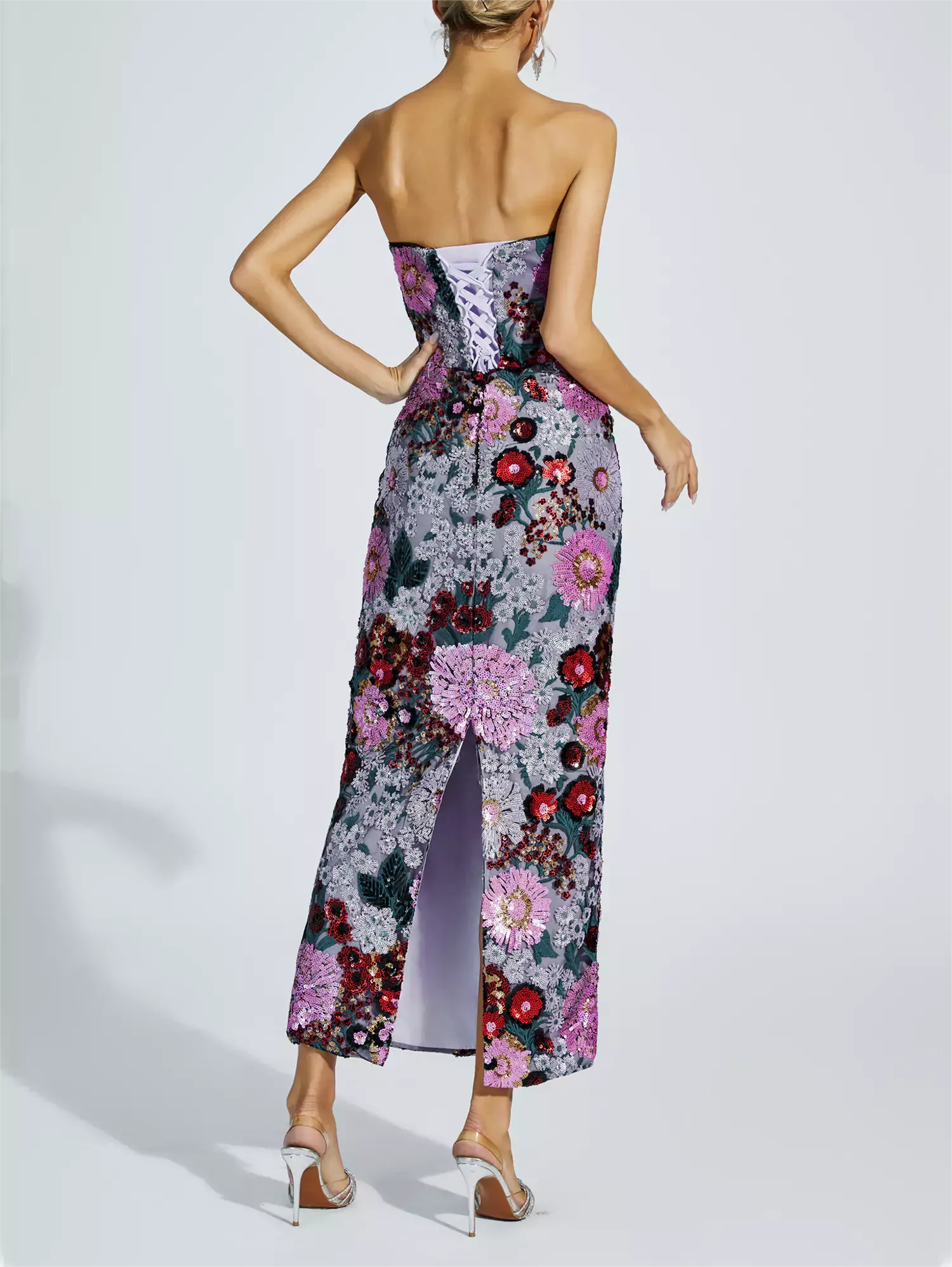 Purple SY019 Bronze Sequin Glamour Gown for Evening Elegance for wholesale on Faire3