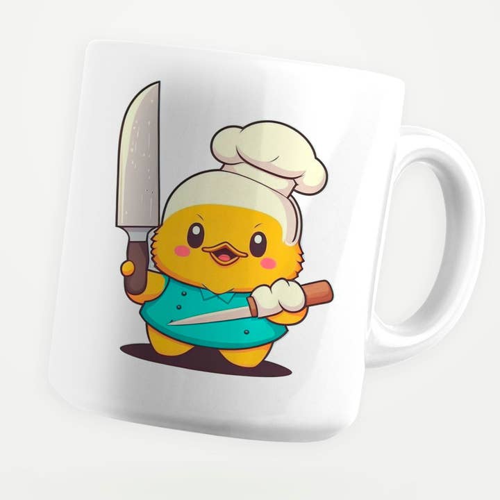 Tazza da caffè Baby Duck Chef 11oz per la vendita all'ingrosso da parte di Sticker Bull