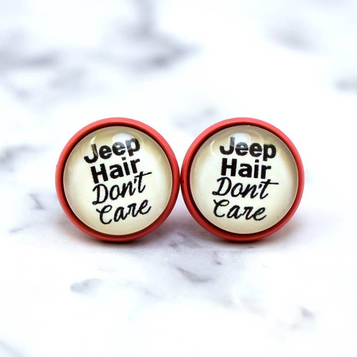 Boucles d'oreilles à tige photo Jeep Hair Don't Care pour la vente par Daydreamer Designs