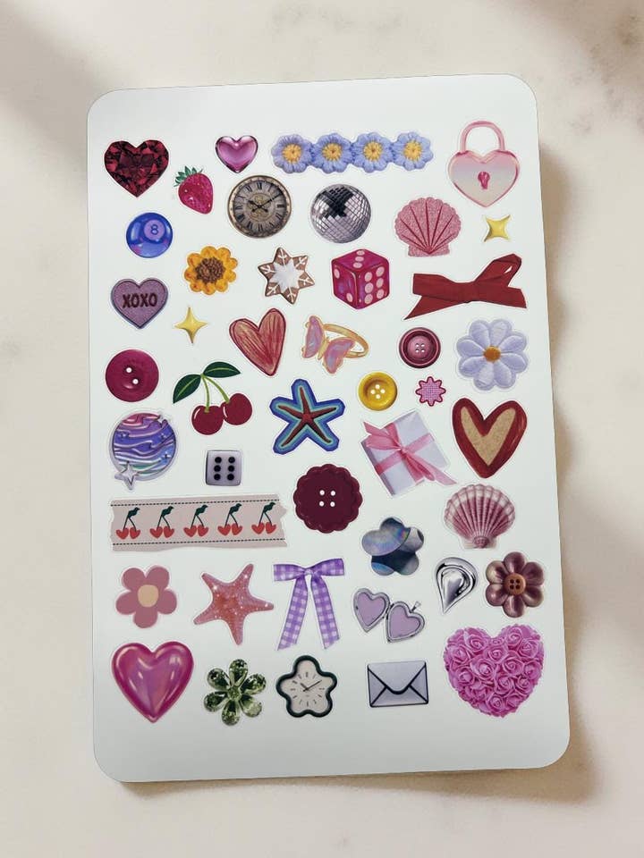 Pretty Little Things Trinketcore Sticker Sheet for wholesale by The Ephemera Club