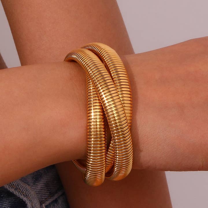 Kosa Jewels - Wholesale Bangle Bracelet - CLEMENTINE Triple Cobra Bracelets9