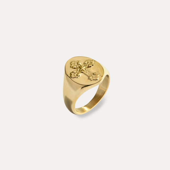 Cross Ring - Gold for wholesale by Twistedpendant