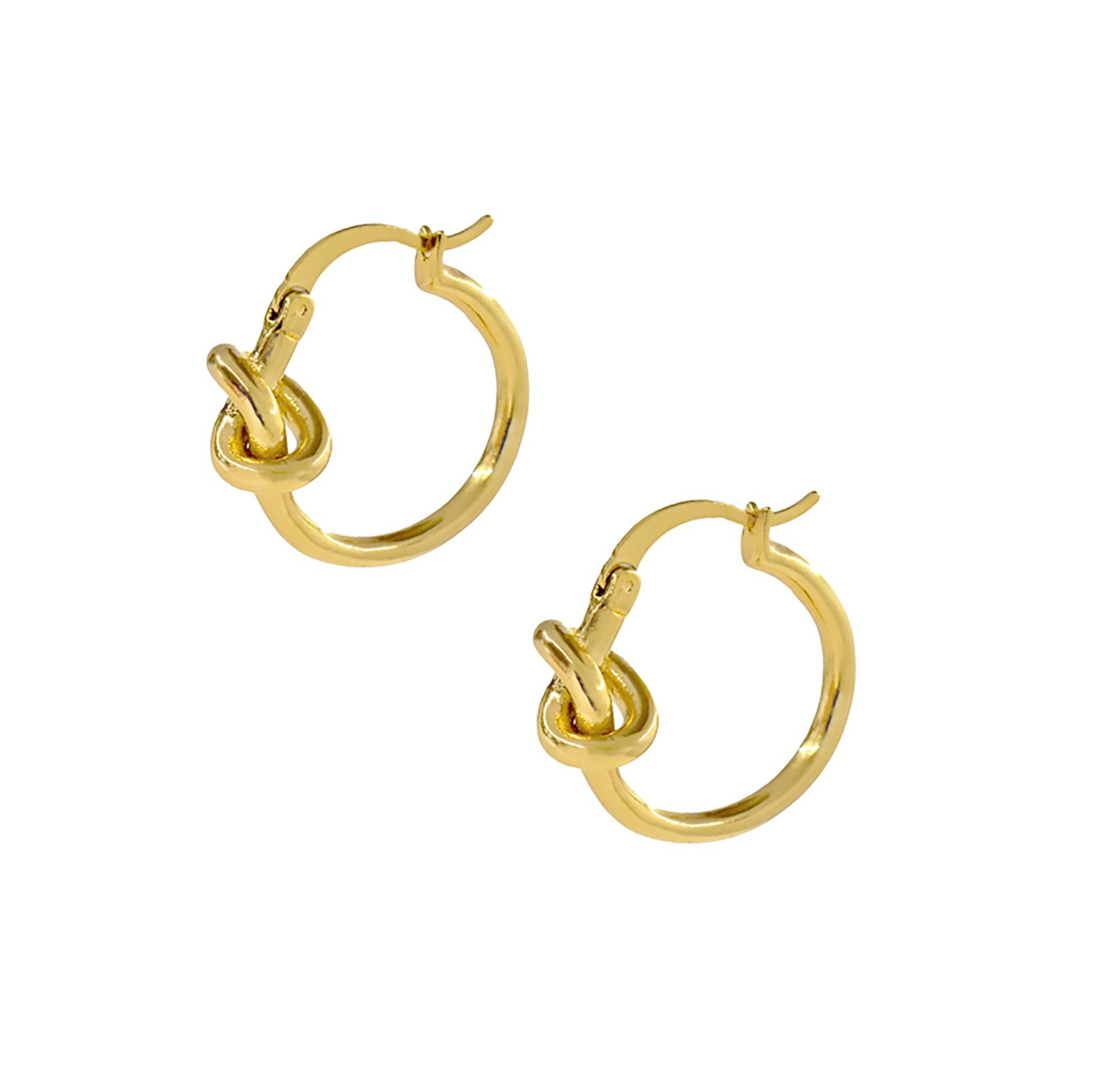 MAI DESIREE - Wholesale Hoop Earrings - HARPER GOLD KNOT HOOP EARRINGS