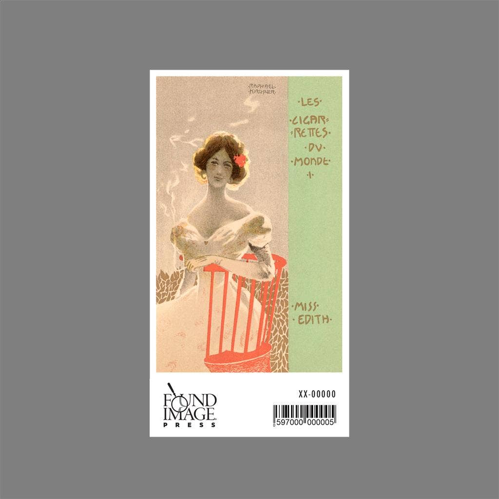 Found Image Press - Wholesale Sticker - Sticker AT-43 Miss Edith, Debutante, Art Nouveau1