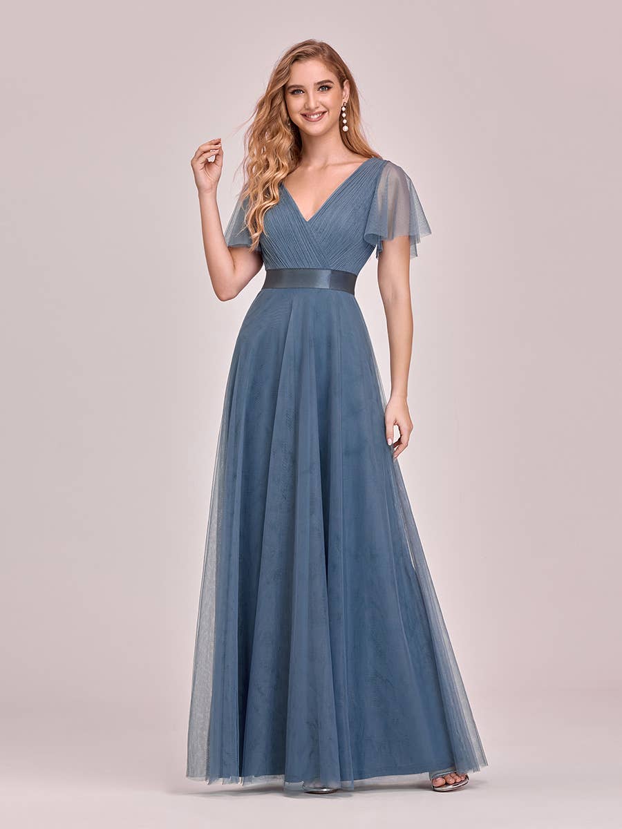 Ever-Pretty - Vente Robe de soirée – femme - Robe de demoiselle d'honneur trapèze à col en V57