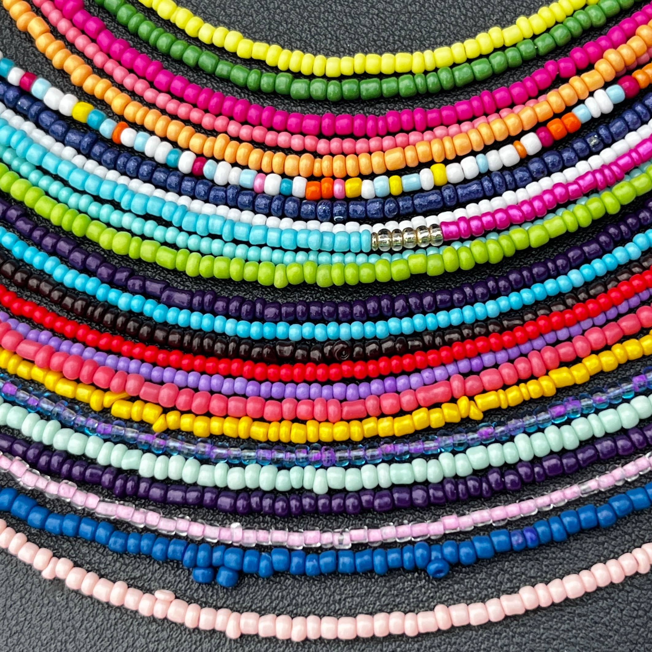Loli - Wholesale Beaded/Pearl Necklace - Boho Beaded Necklace Set of 24 | Multicolor Layering Jewelry1