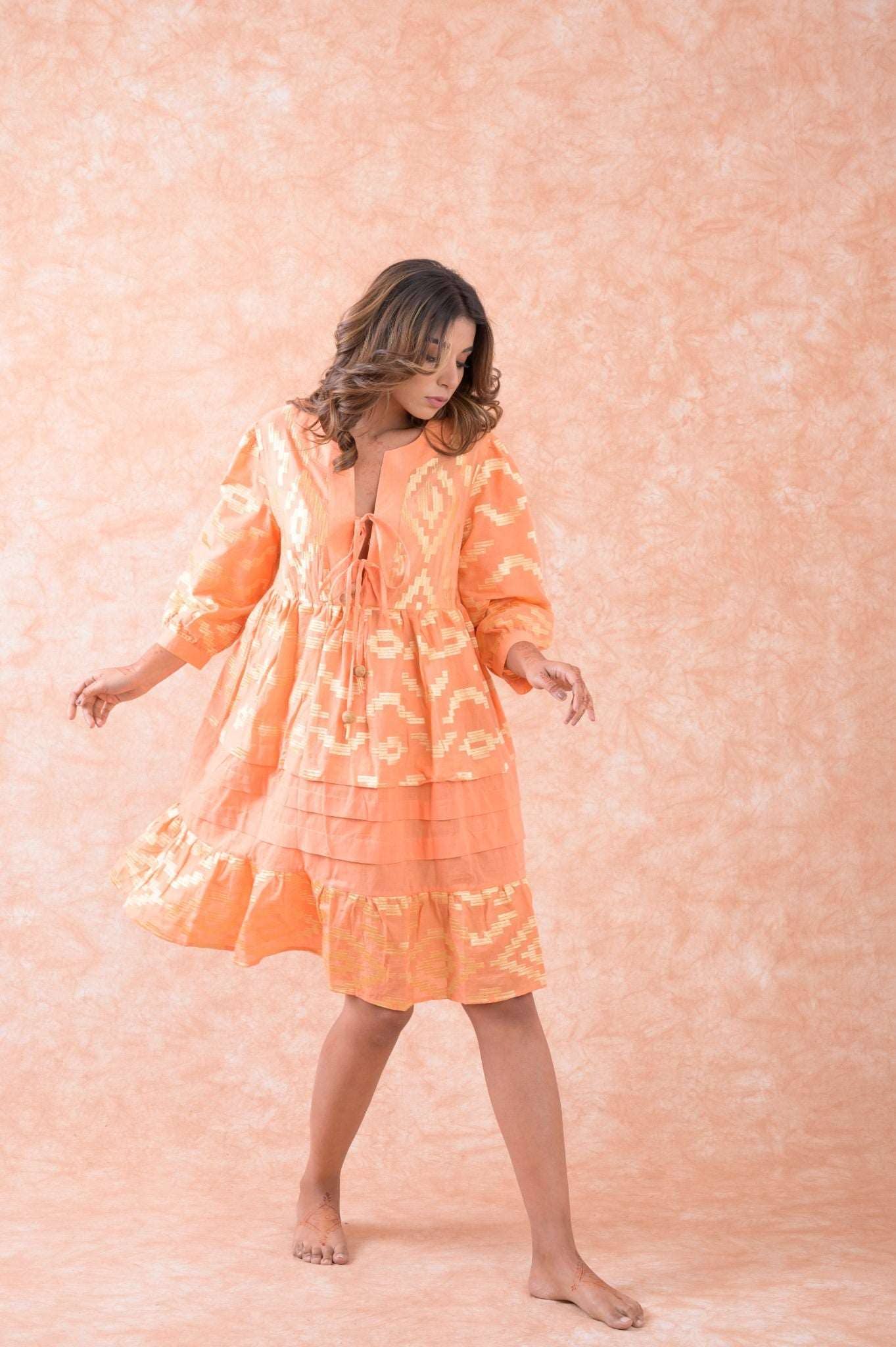 Rhea - Wholesale Dress - Women's - Rhea Art Tunic Top, Lightweight Cotton Ruffle Hem Design18