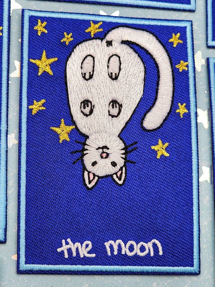 Tarot-Patch „The Moon Cat“, 3-Zoll-Patch für den Großhandel von Fautbarb