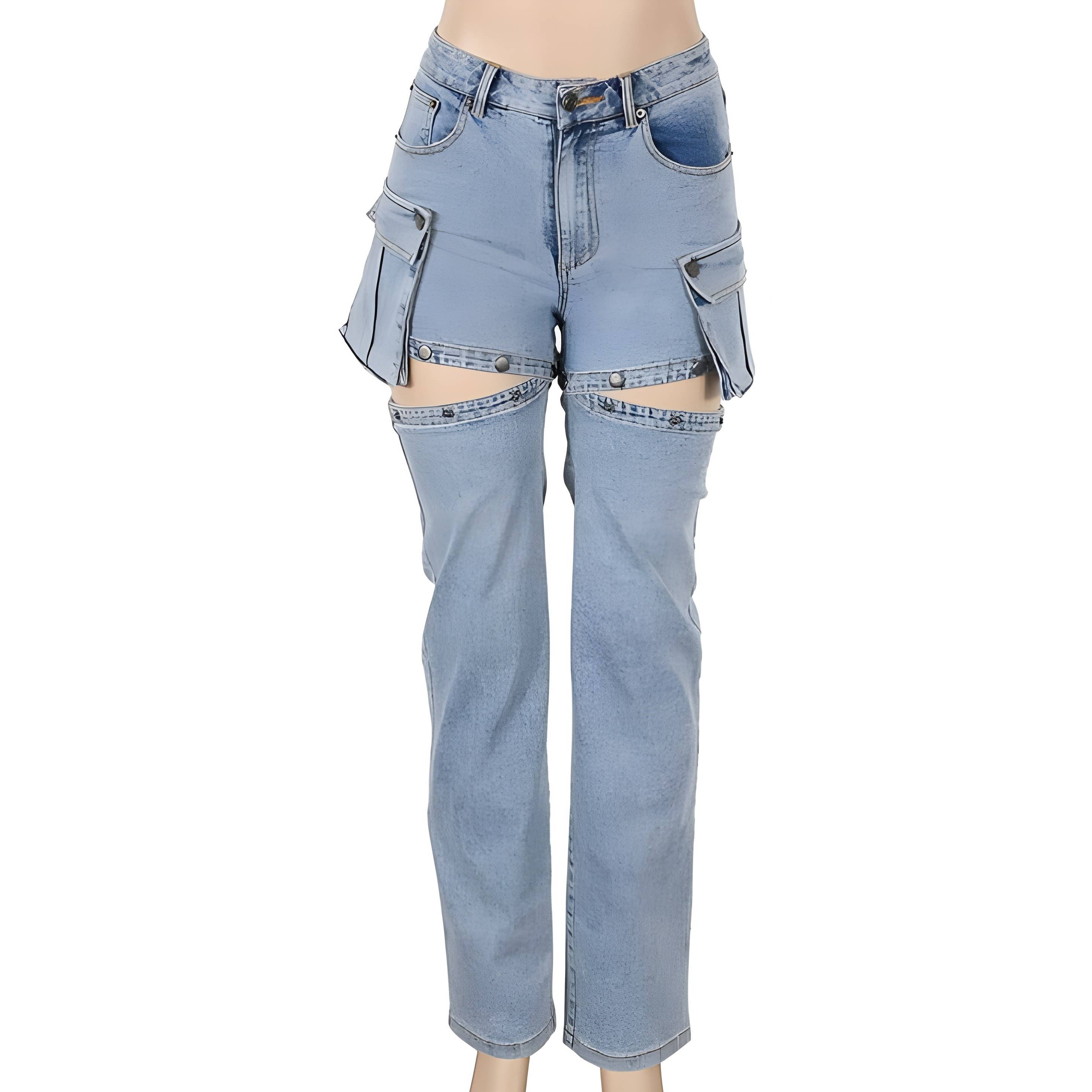 DENIM SNAP AWAY STATEMENT JEANS for wholesale on Faire1