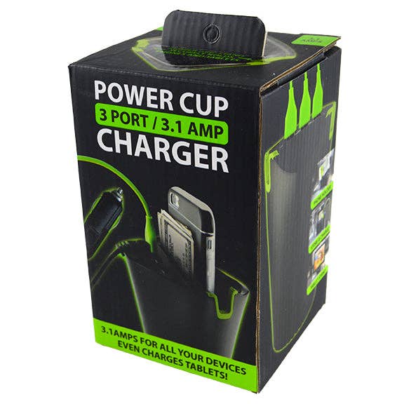 Novelty Closeout - Wholesale Portable Charger - Gadget Gear 3 Port Car Cup Holder Charger - 2/Pack