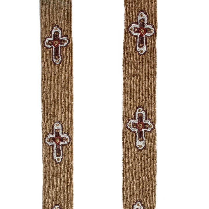 Fully Beaded Guitar Strap Style Handbag Strap for wholesale by Nima Accessories Inc