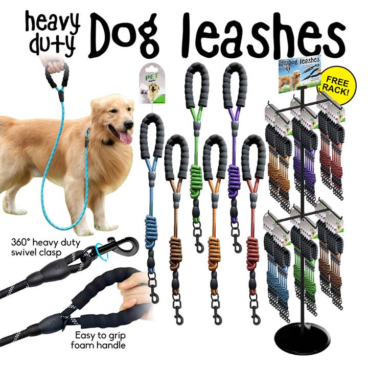 Deluxe Import Trading – wholesale Pet leash – Dog – 144pc 4ft Heavy Duty Dog Leashes Display