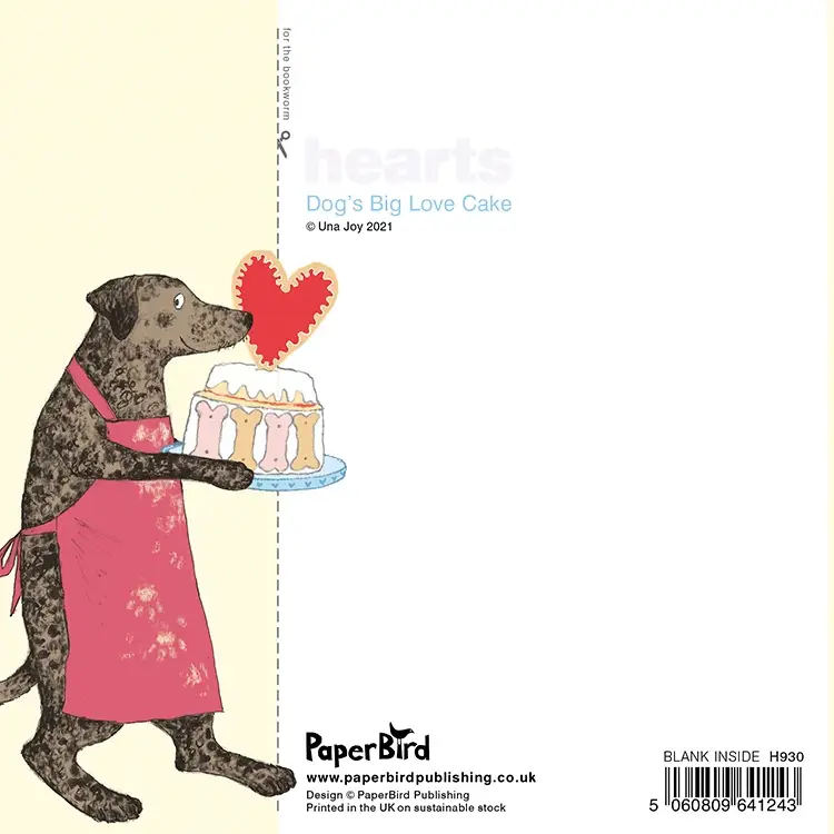 Paper Bird Publishing - Vente Cartes de déclaration d'amour - Gâteau d'amour géant du chien1