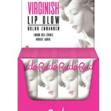Virginish Lip Glow Paper Display, 24pcs for wholesale by Rude Cosmetics