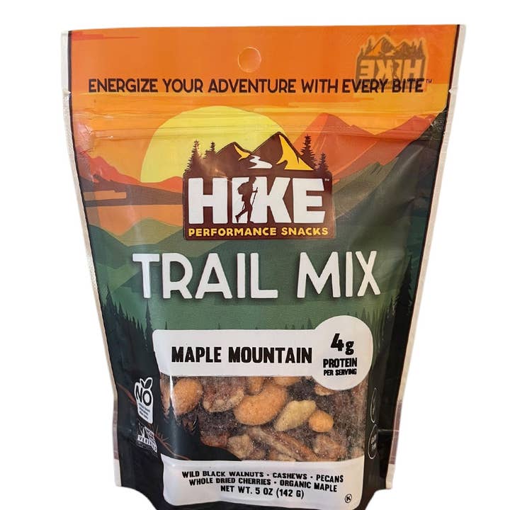 HIKE Performance Snacks Maple Mountain 12/5oz Bags for wholesale by Hammons Wild Black Walnuts