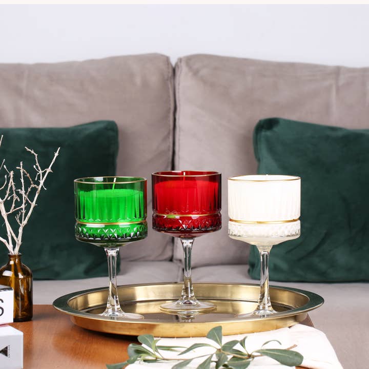 Candele decorate natalizie, candela in cera di soia, Natale retrò per la vendita all'ingrosso da parte di Mory Design Store