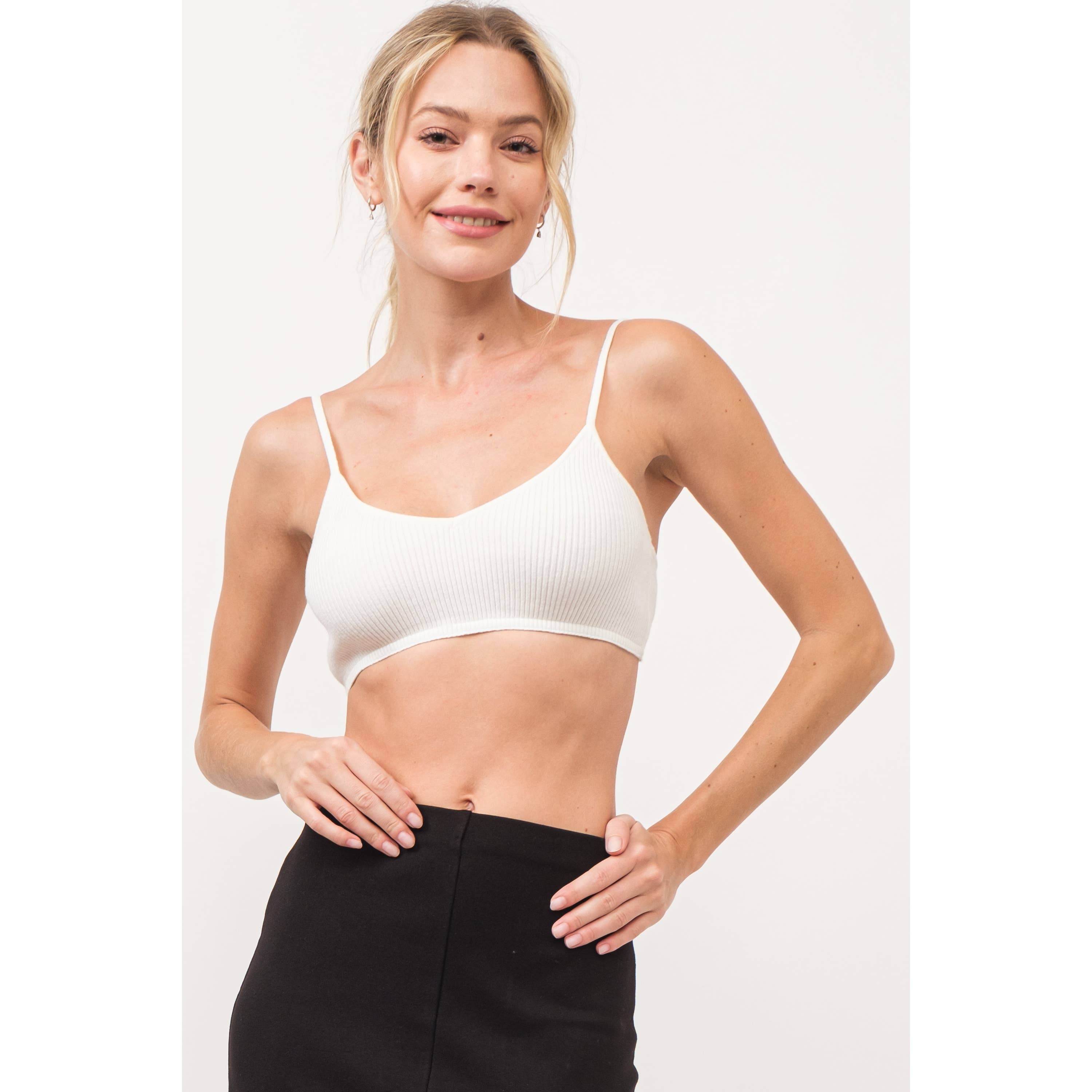 Hersy - Wholesale Knit Top - Women's - Ribbed Knit Bra Top-HT013816