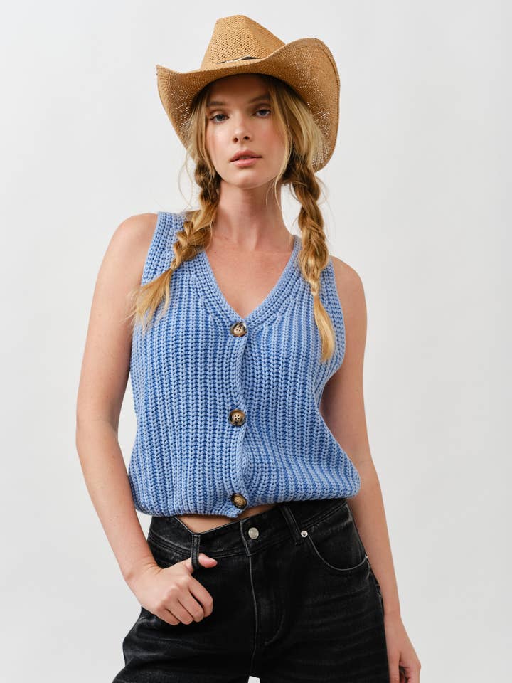 MAS3218 VINTAGE WASHED SWEATER VEST for wholesale by Aaron & Amber