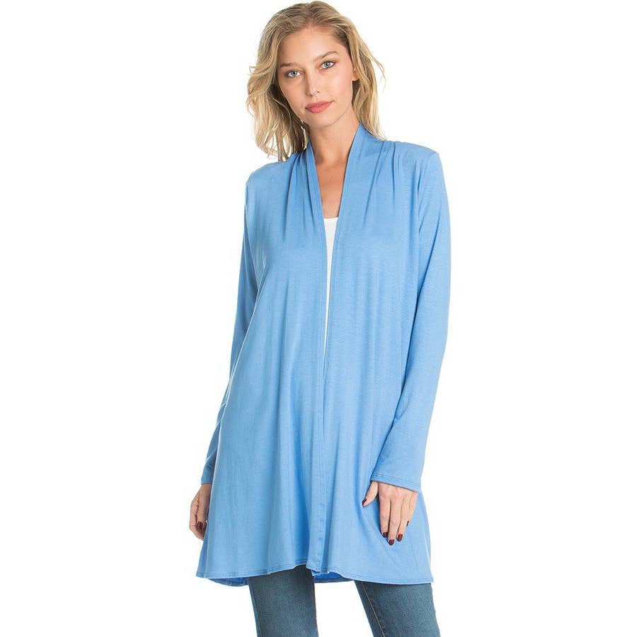 Azules Clothing - Venta al por mayor Cárdigan - Mujer - Cárdigan drapeado de manga larga con parte delantera abierta2