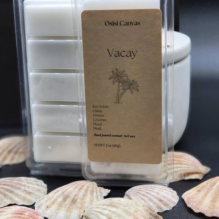 Vacay Tropical Scented Wax Melt for wholesale by Osisi Canvas