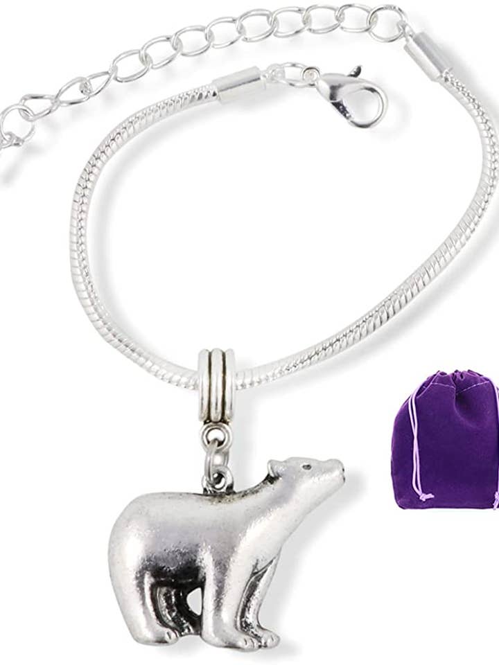 Pulseira de urso polar | Pulseira polar Mama Bear para aqueles que amam presentes de urso polar e joias de urso polar com pingentes de urso polar que podem ser usados em um colar como pingente de colar de urso polar por atacado de Dave The Bunny