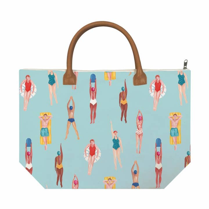 CANVAS TOTE BAG-RIVIERA SWIMMERS for wholesale by Paperproducts Design • Ambiente
