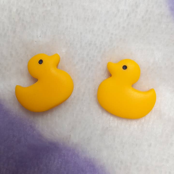 yellow duck polymer clay stud earrings for wholesale by House of Hetty