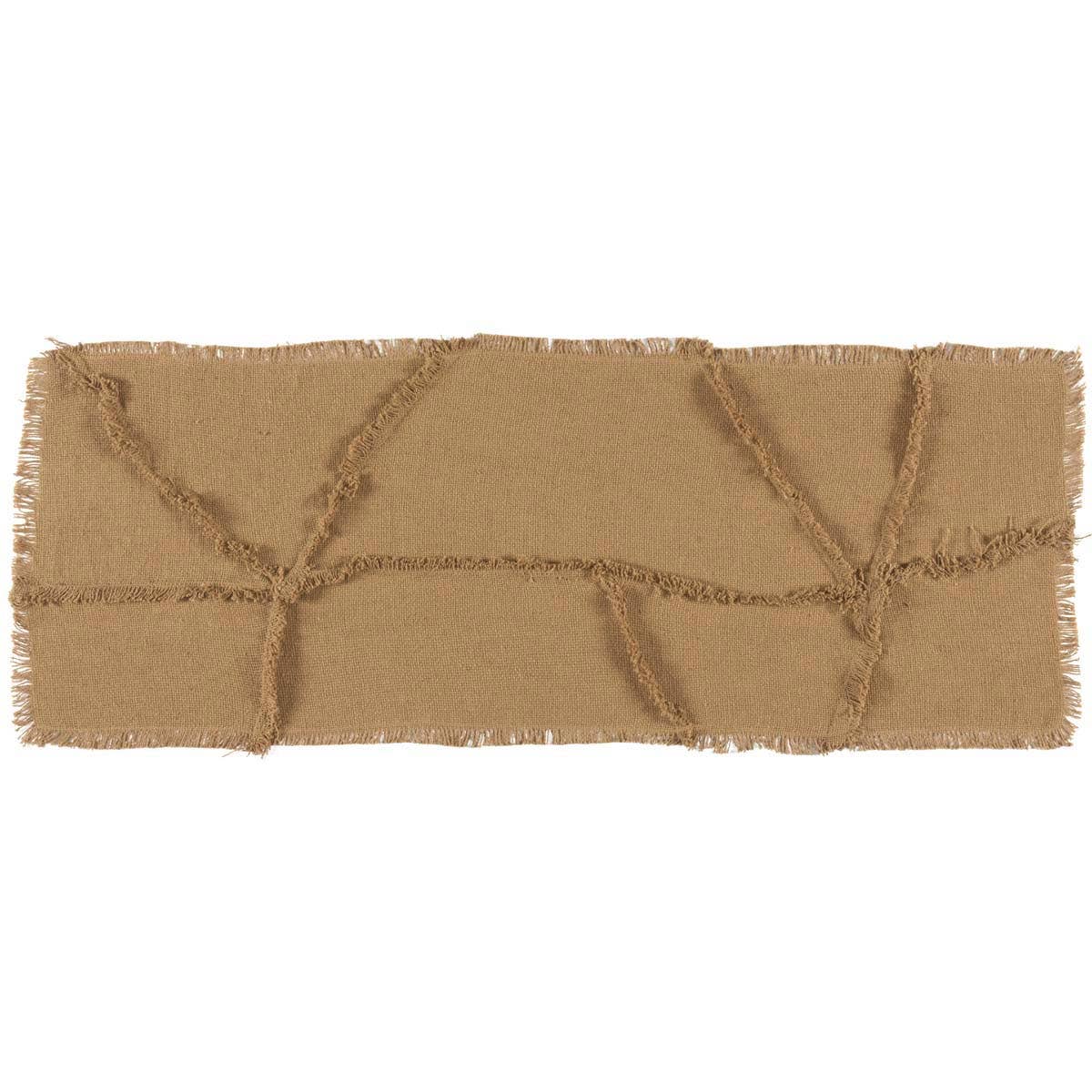 VHC Brands - Wholesale Table Runner - Burlap Natural Reverse Seam Patch Runner 13x361