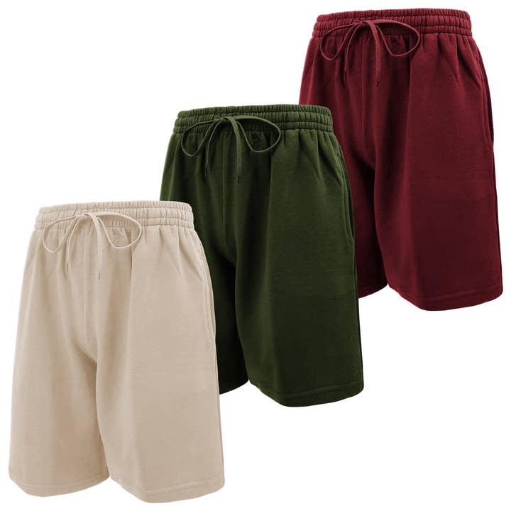 I-Wear Brands - Wholesale Athletic Shorts - Men's - 3 Pack Men's Cotton Fleece Drawstring Shorts7