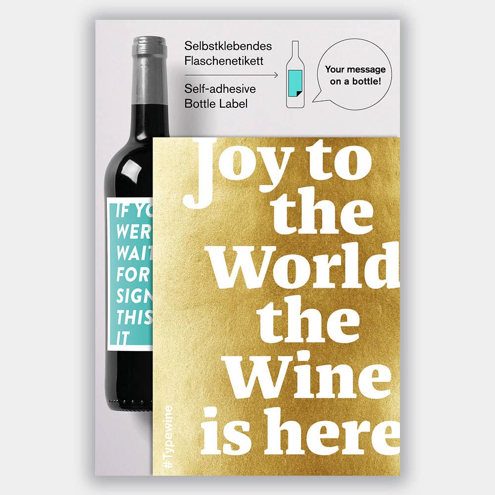 Typewine - Wholesale Gift Tag Label - Joy to the World Wine Label2