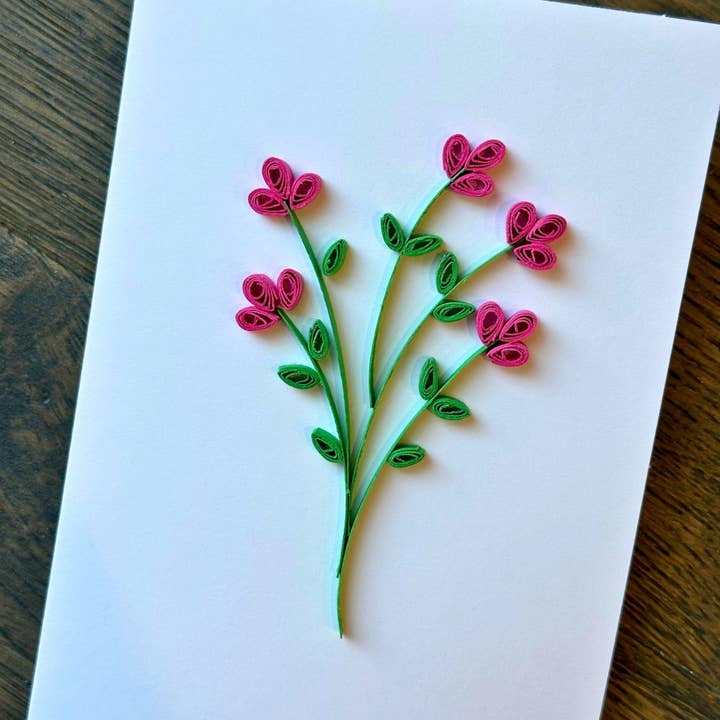 Carte de vœux en forme de bouquet de plumes faite à la main, papier floral unique pour la vente par Craftify Mom