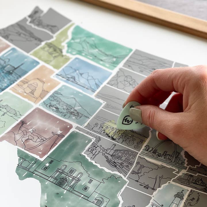 Waypoint Wanders - Wholesale Map - Illustrated US Scratch Off Map