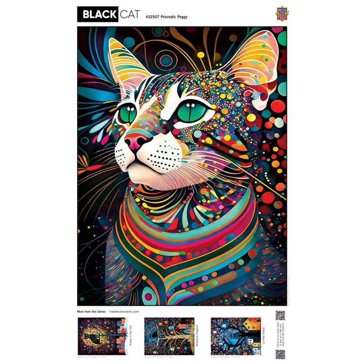 Masterpieces Puzzles - Wholesale Puzzle - Adult - Black Cats - Prismatic Peggy 300 Piece EZ Grip Jigsaw Puzzle3