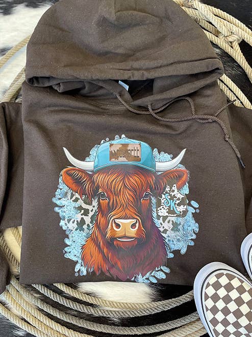 Highland Cowhartt Hoodie for wholesale by Shelley Kudera Design