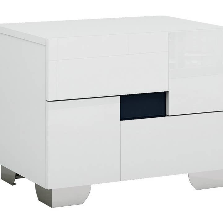 HomeRoots - Wholesale Bedroom Furniture - 18" White Solid and Manufactured Wood Two Drawer Nightstand1